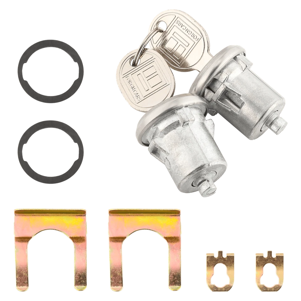 Par de cilindros de bloqueo de puerta de 2 piezas para camioneta Chevy Chevrolet GMC SUV Oldsmobile Foto 3 de 4