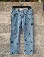 CURRENT/ELLIOTT Jeans Love Letters Cropped Straight Distressed Women Size 25x26