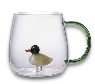 3D Ente Glas Becher / Tasse 400ml - Geschenk / Geschenk