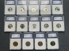 14pc Silver Washington Quarter Lot 90% 1940s-1976 Proof & BU Coins
