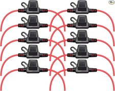 Waterproof Mini Inline Fuse Holder with 16 Gauge AWG Wire 12 Inches Long, Fit fo