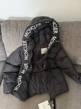 Moncler Black Hooded Down Long Quilted Puffer...