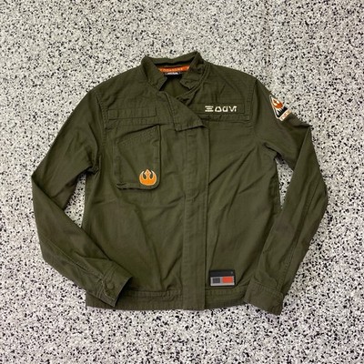 Disney Star Wars Galaxy's Edge Resistance Rebel Logo Jacket Green Sz XS