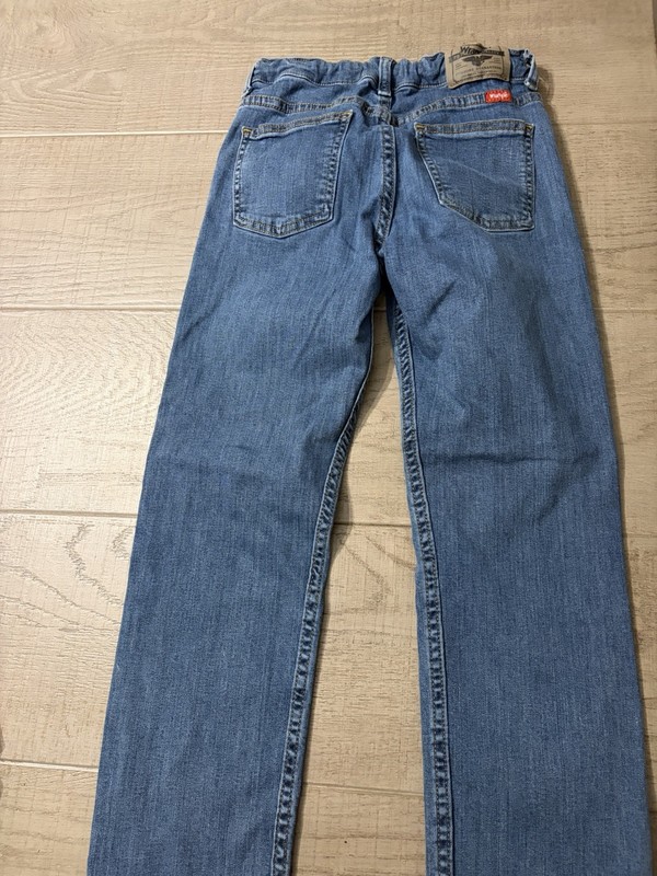 Wrangler Blue Straight Fit Stretch Denim Jeans Teens Size 12 Regular Mid Rise