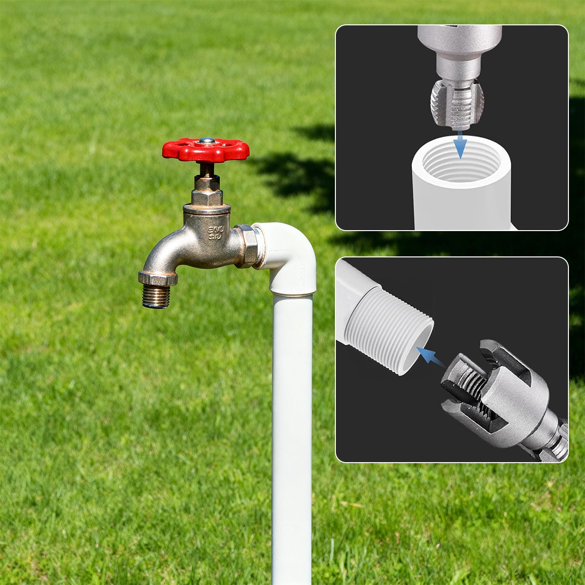 Integrated Internal & External Pipe Threading-Tool PVC Pipe Threader Cutting Kit