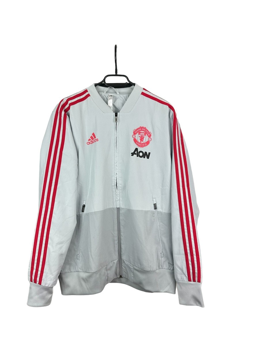 adidas×Manchester United グレー ジャージ M Adidas Manchester United Football Jacket Track Top Soccer Mens