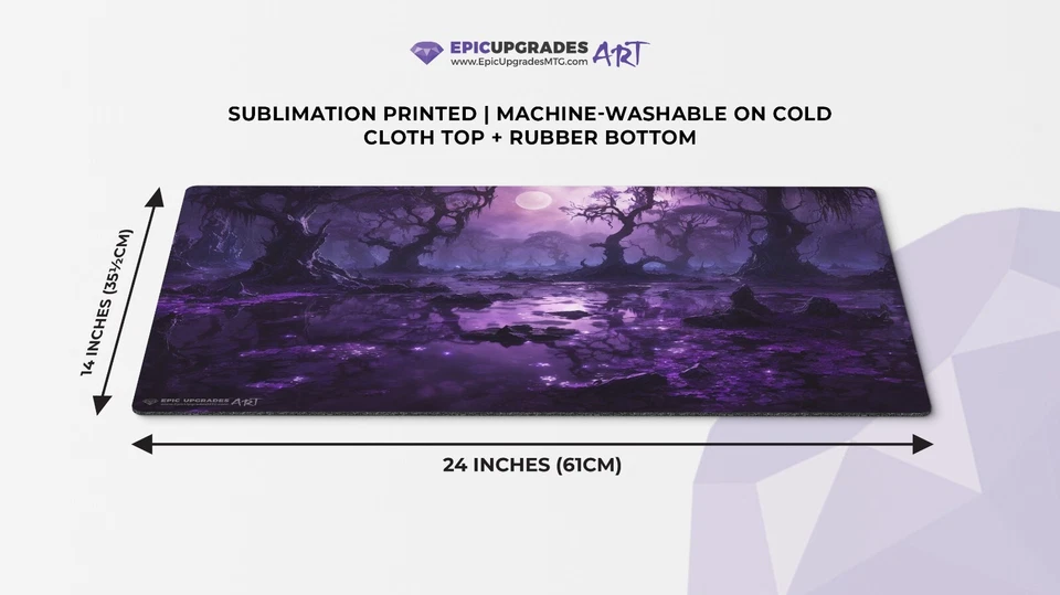 Alfombra de juego original Swamp Black Land Art Magic The Gathering - 24"x14" Magic the Gathering Mat Foto 2 de 4