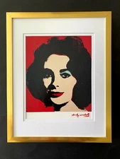ANDY WARHOL + 1984 SIGNED ELIZABETH TAYLOR PRINT MATTED AND FRAMED  BUY IT NOW!