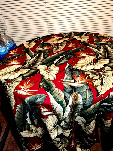 Big Kahuna Fabrics "bird of paradise" Hawaiian florals Burgundy bark 3 yards - Picture 6 of 24