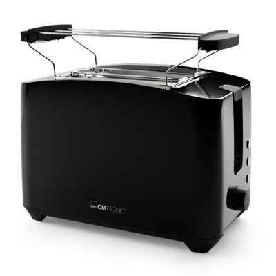 Clatronic Toaster TA 3801 schwarz, Cool Touch-Gehäuse, Brötchenaufsatz, NEU