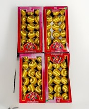 Christmas Ornament Satin Silk Spun Gold Yellow Round Ball 4in Retro Holiday