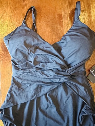 Neu La Blanca Bauchweg Island Goddess Damen Gr. 6 Twist Front Einteiler schwarz - Bild 6 von 11