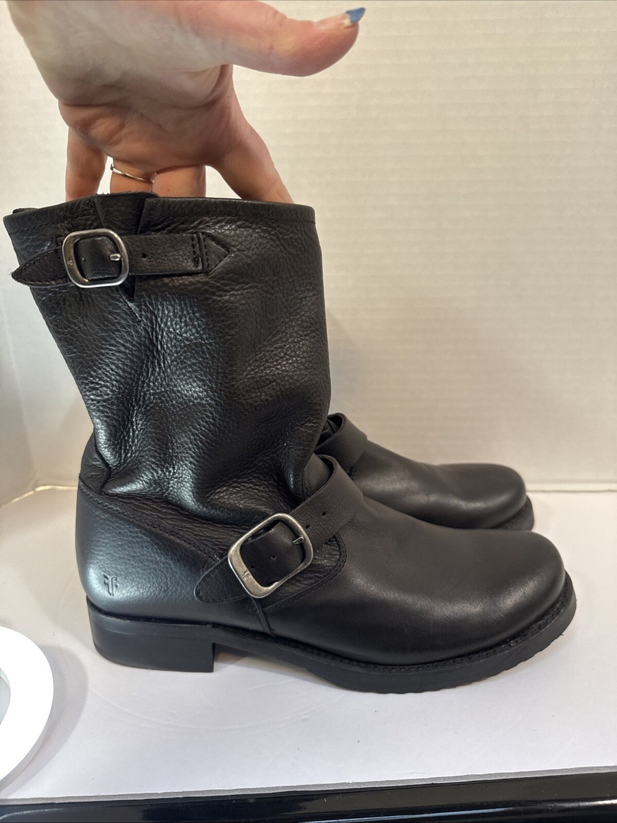 FRYE Veronica Women Short Leather Boots Bootie Black New  display picture 1