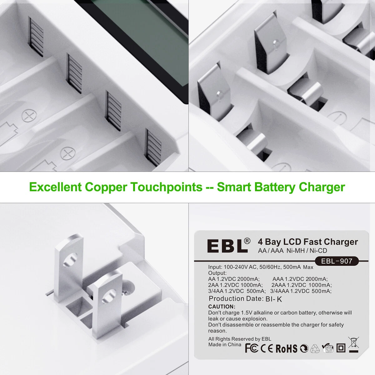 Lote de Baterías Recargables EBL 800/1100/2300/2800mAh AA AAA NI-MH/LCD - Foto 13 de 53