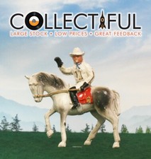 TIMPO - MOUNTED COWBOY - LEAD FIGURE ON WHITE HORSE BEAUTY BRITAINS SIZE  1184