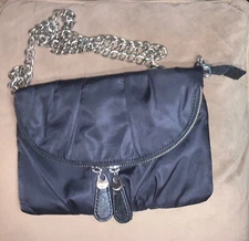 Lindsay Phillips SwitchFlops CORAL GABLES 5-IN-1 Gray Satin Handbag Purse Used