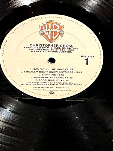 Christopher Cross – Christopher Cross-Vinyl LP 1979 Warner Bros– BSK 3383 - Picture 5 of 6