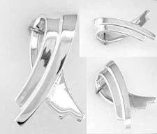 Ribbed Crossover Slide Pendant Sterling Silver