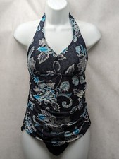 NEW Women's Swimsuit One Piece Floral Halter Top Nylon - Have At It Apparel