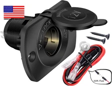 12V Cigarette Lighter Socket Replacement Female Connector DC Socket Power Outlet