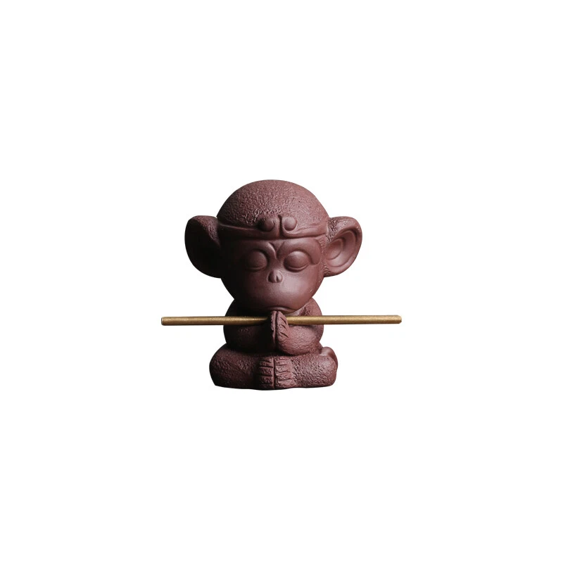 3.5" Creativo Decoración del Hogar Yixing Zisha Té Mascota Mono Estatua Pequeño Juego de Té Foto 4 de 4