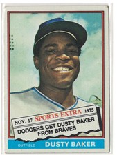 1976 Topps Baseball # 28T Traded Dusty Baker Los Angeles Dodgers