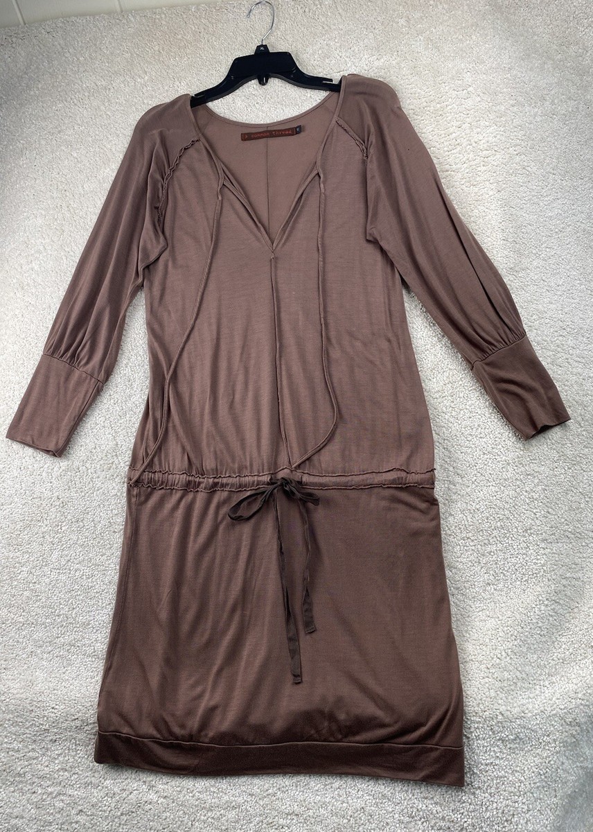 brown drawstring dress Soleia Women's Knit Waffle Texture Fitted Slit Ruched Drawstring Dress,All Shades Of Brown,Summer,Casual,Vacation,Holiday, Party Music Festival Summer