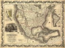 1840s Map of the US British Provinces & Mexico Map Poster - 18x24