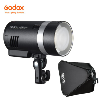 Godox AD300Pro 300W HSS TTL Tragbarer Studio Flash +80x80CM Grid Softbox