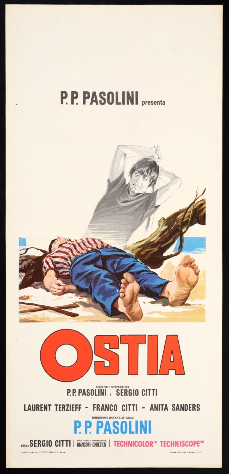 Locandina originale film Ostia (1970) - Regia di Sergio Citti
