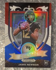 2021 Panini Prizm DP #174 Jamie Newman CRUSADE RED WHITE & BLUE PRIZM ROOKIE RC