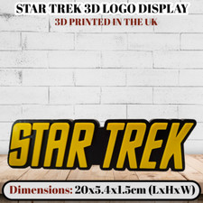 Decorative self standing STAR TREK (original) 3D printed logo display desk shelf