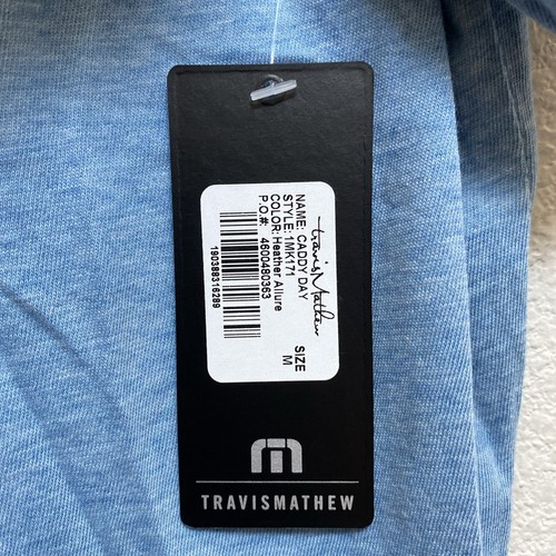NEW Travis Mathew Caddy Day Golf T Shirt Men's M Blue 100% Pima Cotton NWT - Picture 2 of 9
