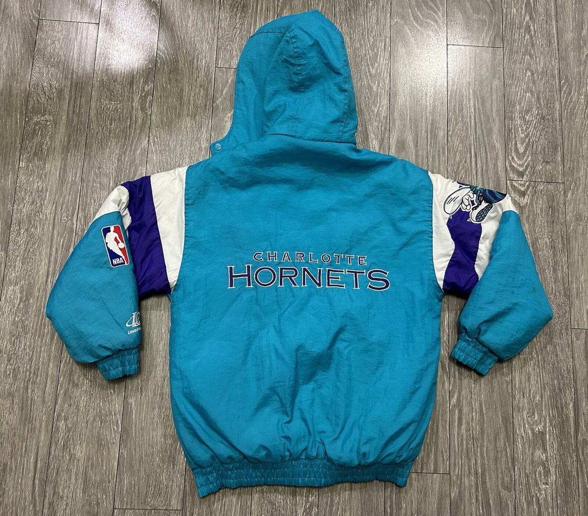 129MQ156F 90s Charlotte Hornets ジャケットXL Vintage 1990s Charlotte Hornets NBA Apex One Puffer Jacket