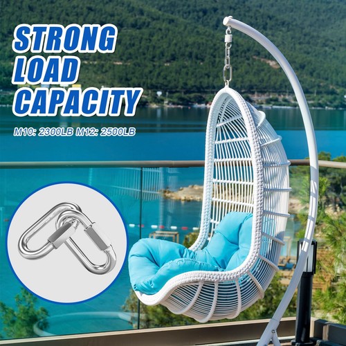 1PCS M10 3/8 Quick Link Chain Connector, 304 Stainless Steel Carabiner, Large Lo - Picture 5 of 7