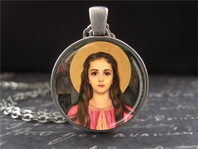 Philomena Medal Silver Catholic Saint Pendant Hand Crafted Holy Prayer  Charm