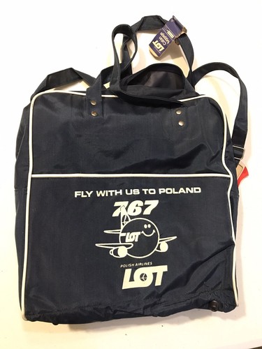 Vintage LOT Polish Airlines Azul Oscuro Bolsa De Lona/Bolso con correa para  el hombro raro | eBay