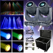 2Pcs Mini Beam 7R 230W Moving Head Light Stage Halo Light DMX with Flight Case
