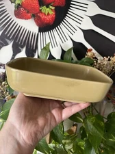 Vtg MCM Succulent Cactus Pot Planter Pottery Rectangular Olive Green USA