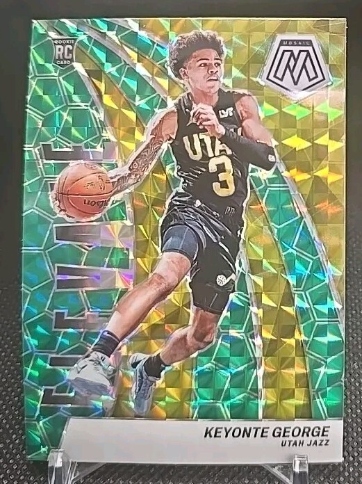 2023-24 Panini Mosaic Keyonte George Rookie Card Green Prizm Elevate #22