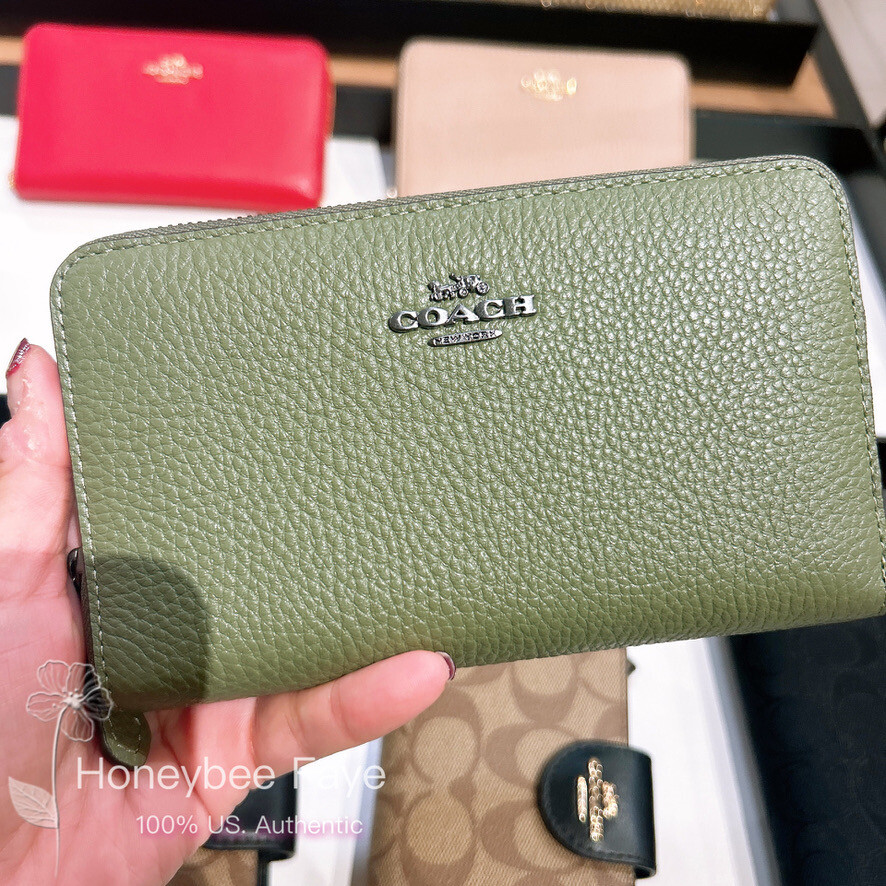NWT Coach Medium Id Zip Wallet In Signature Canvas/Jacquard