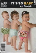 1826 SIMPLICITY BABIES' DIAPER COVER SIZE S-L