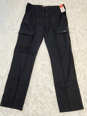 Wrangler Authentics Mens Relaxed Fit Stretch Cargo Pants Black Size: 34X34  NWT