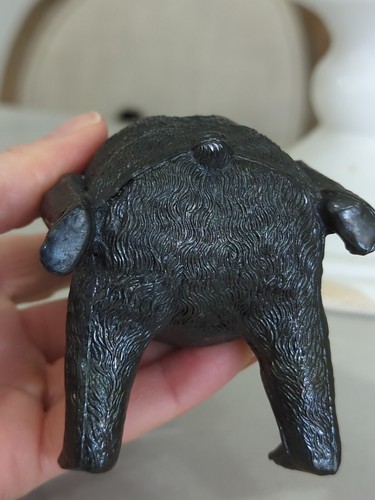 Antiguo oso negro de colección metal de pozo de tinta - Imagen 5 de 8