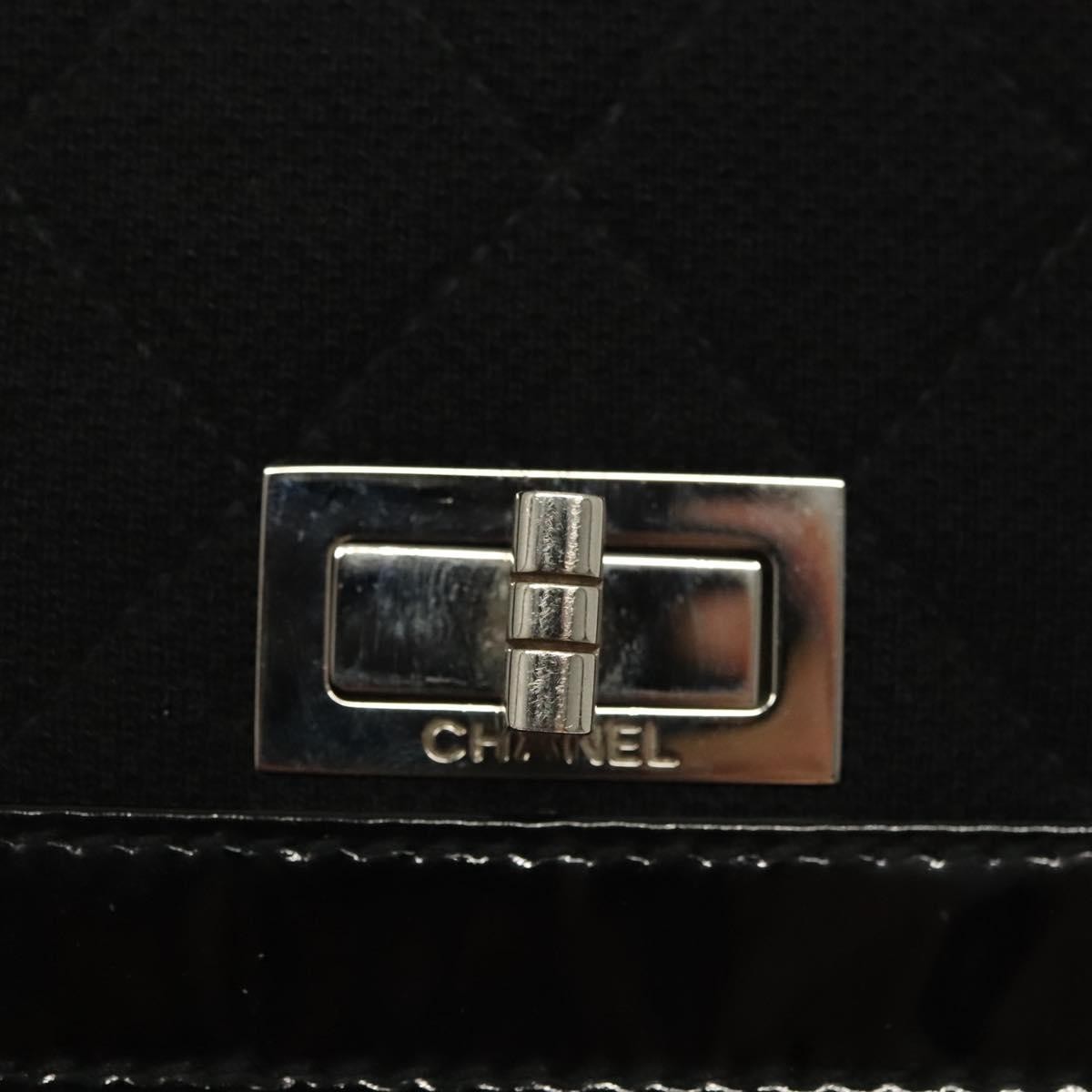 Chanel Vintage Mademoiselle Flap Quilted Canvas With Patent Black Shoulder Bag — image 13