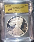 1993-P American Silver Eagle ICG PR70 DCAM A. Hutto Signed Gold Label 1 Of 99