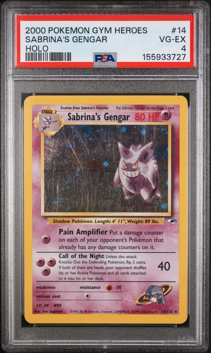sabrina's gengar pokemon card Pokemon Gym Heroes 1st Edition Single Sabrina's Gengar 14/132