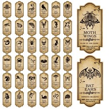 DIYASY Apothecary Bottle Labels, 144Pcs 1.57 x 3.15 inch, A/ Halloween