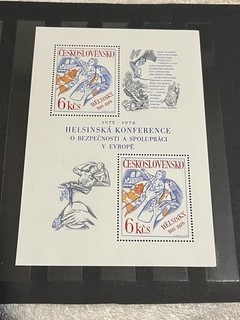 Czechoslovakia SC# 2076/A738. Souvenir sheet of 2 with inscriptions. M/NH/OG.