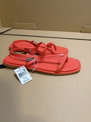Falls Creek Valentina Minimalist Strappy Sandals Coral Square Toe Sleek Boho